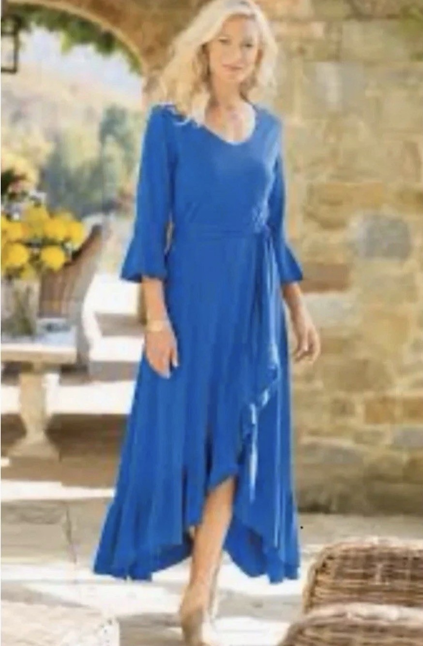 Soft Surroundings Springtime Ruffleneck Dress Med… - image 1