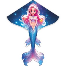 Beautiful Mermaid Kite for Kids Beginners and Adults,Cute Design,High Definit...