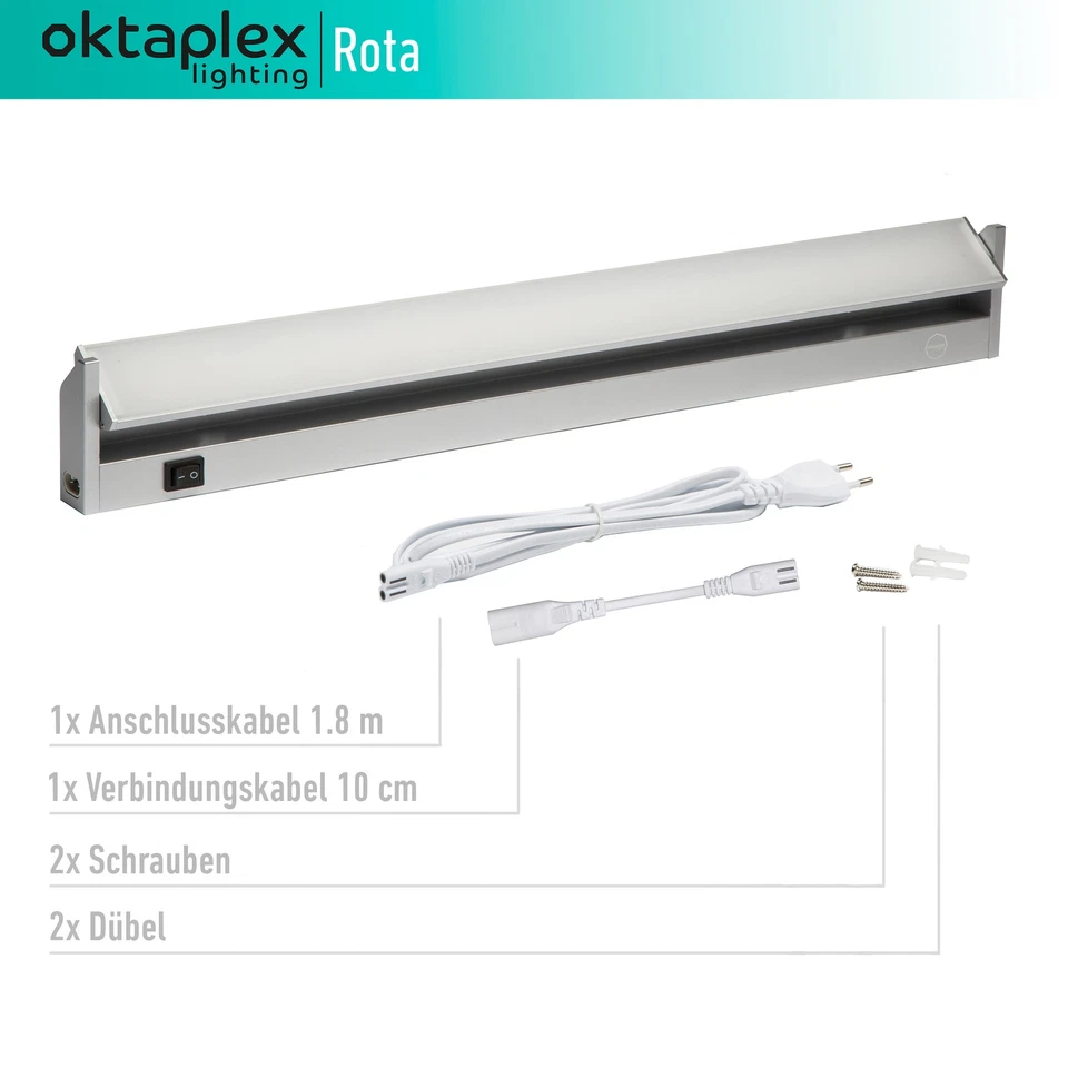 LED Unterbauleuchte Alu schwenkbar Küchenlampe Unterschrankleuchte Lichtleiste - Bild 2 von 4