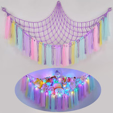 Stuffed Animals Net or Hammock with LED Light, Toy Hammock Hanging Stuffed Anima