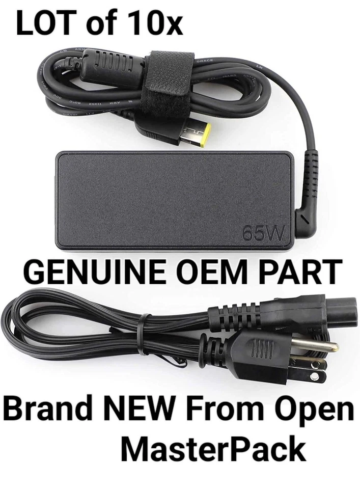 LOTE DE 10 X NOVOS CARREGADORES ADAPTADORES NOVO FABRICANTE DE EQUIPAMENTO ORIGINAL Lenovo ThinkCentre 65w 20v 3.25a - Imagem 2 de 2