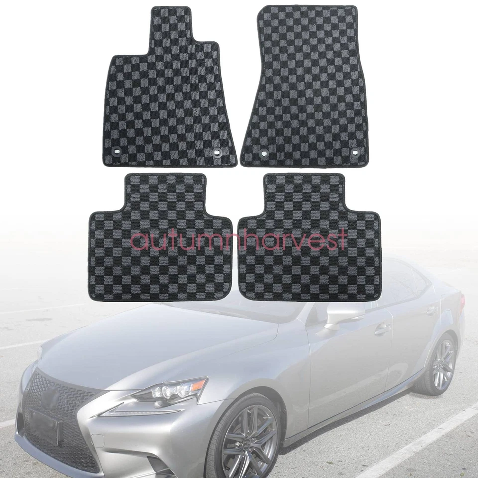 Juego de alfombrillas con bandera a cuadros para Lexus IS250/IS300/IS350 2014-2020 Foto 2 de 4