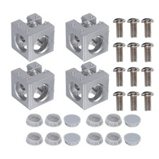 4Set 30x30x30mm 3-Way Corner Bracket Cube for 3030 Series Aluminum Profile