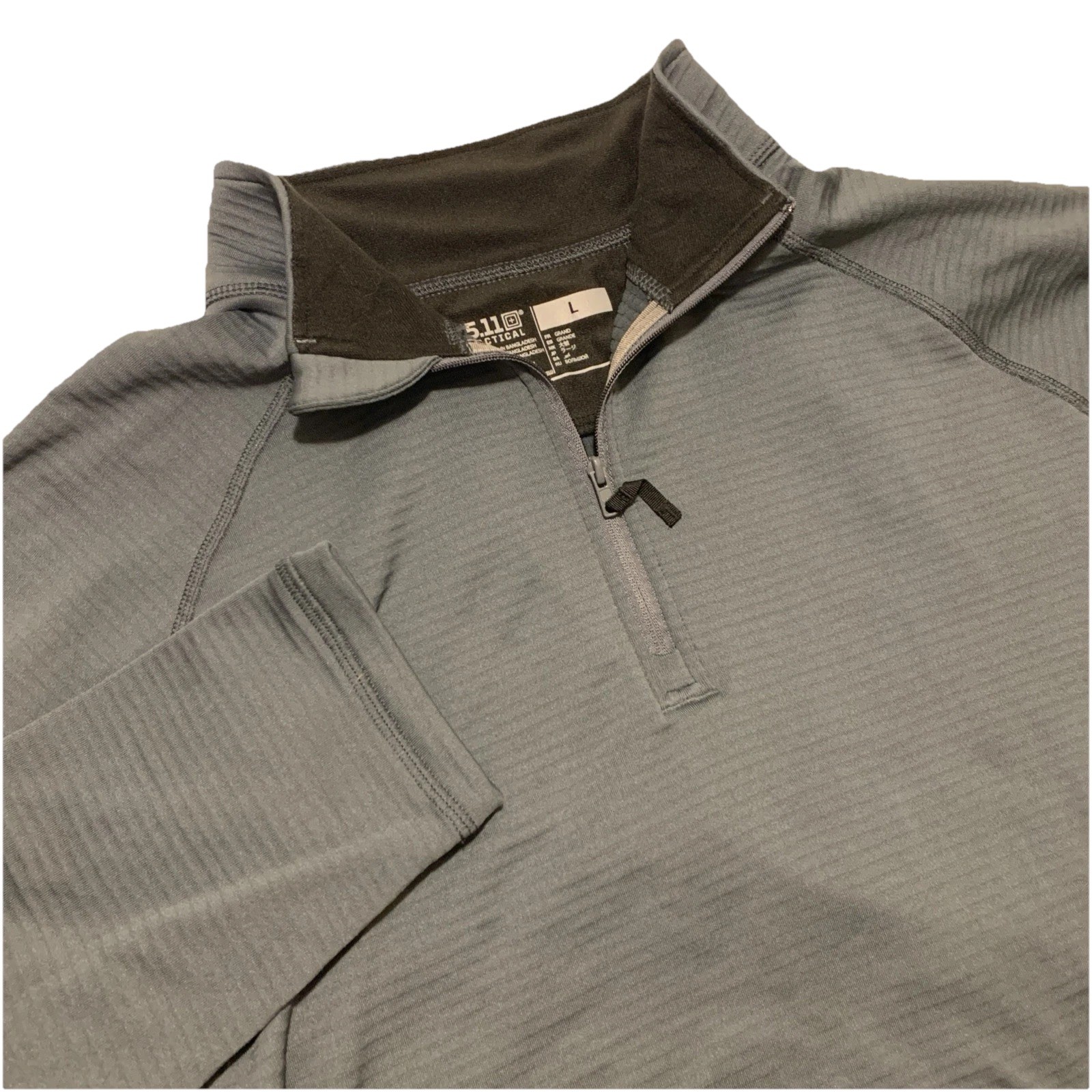 5.11 Tactical Stratos 1/4 Zip Pullover Mens large Thermal Waffle Gray Mid Weight