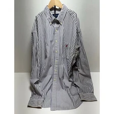 Ralph Lauren Tilden Shirt Golf Striped Long Sleeve Button Front Blue Men’s XL