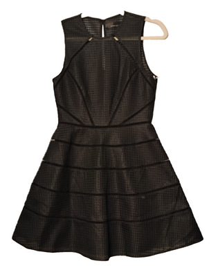 NWT Adelyn Rae Black Geometric Mini Dress XS  Mesh Sleeveless Full Skirt |  eBay