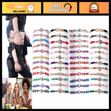48 Pcs Evil Eye & Hamsa Bracelets Set - Protection Jewelry Gift for Men & Women
