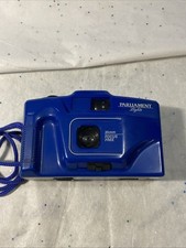 Tobacciana Parliament LIghts 35mm Camera Focus Free Blue Camera