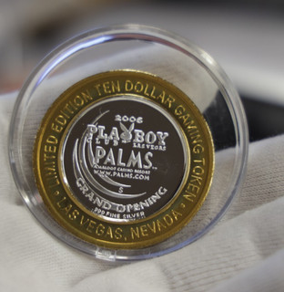 2006 Playboy Las Vegas NV Casino $10 Gaming Token .999 Fine Silver Strike..