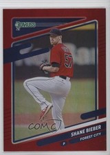 2021 Panini Donruss Variation Holo Red Shane Bieber (Forest City) #183 1pi5