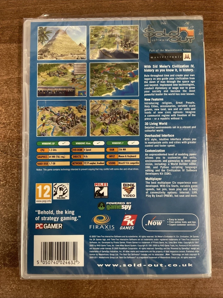 sid meiers civilization iv pc game ; Brand New Sealed - Image 2 of 2