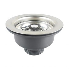 Qrity 110mm Sink Waste, Stainless Steel and PVC Kitchen 110mm, Silver 