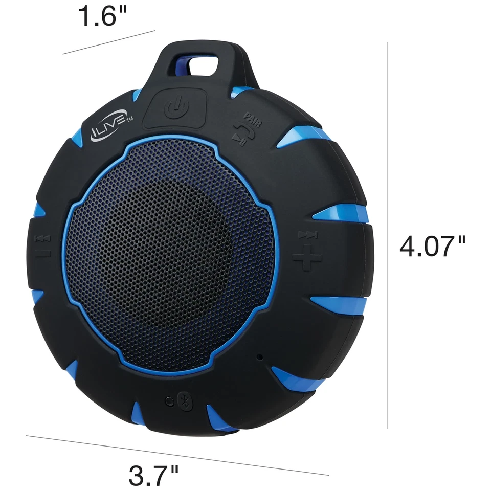Waterproof Wireless Speaker, Includes Detachable Carabiner Clip and Micro-USB... - Image 3 of 4