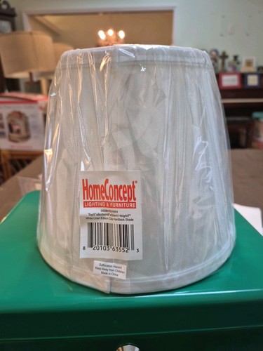 5x8x7 Empire Hardback White Linen Lampshade CLIPS-ON Regular Bulb