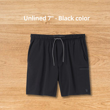 Vuori Men's Grafton Short Unlined 7" - Black color - New