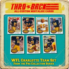 THROBACK custom Football Card WFL Charlotte Hornets 1975 Set unpublished photos