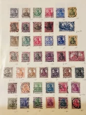 Old German REICHSPOST 42 stamps collection on 1 page used SEE PHOTO 1900s-1920s?