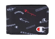 Champion Men's Transmitter Bifold Wallet Black/White One Size – Slim Card Holder