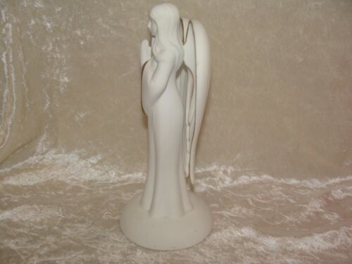 Porcelain Figurine Praying Angel~White with Gold Trim 9”Tall~Very Elegant~ - Picture 5 of 6