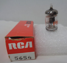 NOS RCA 5654 Pentode Vacuum Tube: Rare Black Plate Halo Getter Original Box EUC
