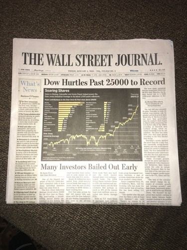 WALL STREET JOURNAL DOW JONES 25000 NEW RECORD HIGH FULL NEWS PAPER 1/5/2018 - Picture 4 of 4