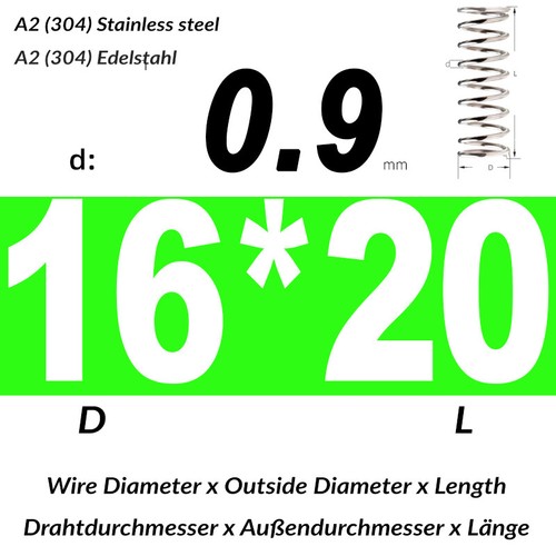 0.9mm Wire Diameter 304 Stainles Steel Compression Spring Pressure Small Spring - Picture 91 of 97