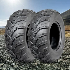 25x10-12 ATV Tires Set of 2 6Ply 25x10x12 UTV All Terrain Replacement Heavy Duty