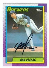Dan Plesac autographed Baseball Card (Milwaukee Brewers) 1990 Topps #490
