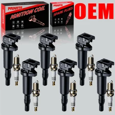 6X OEM Ignition Coil & Iridium Spark plugs For BMW 328i 335i 535i 640i X3 UF592