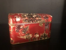 Vintage Greenbrier International Christmas Holiday Tin - Sleigh Bells Santa