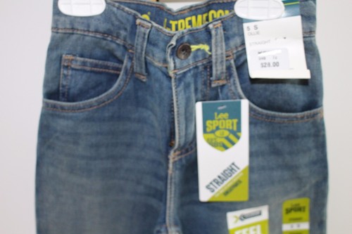 Lee Sport Boys Blue Jeans Size 5 R NWT NEW Adjustable Waist Pants Straight - Picture 2 of 4