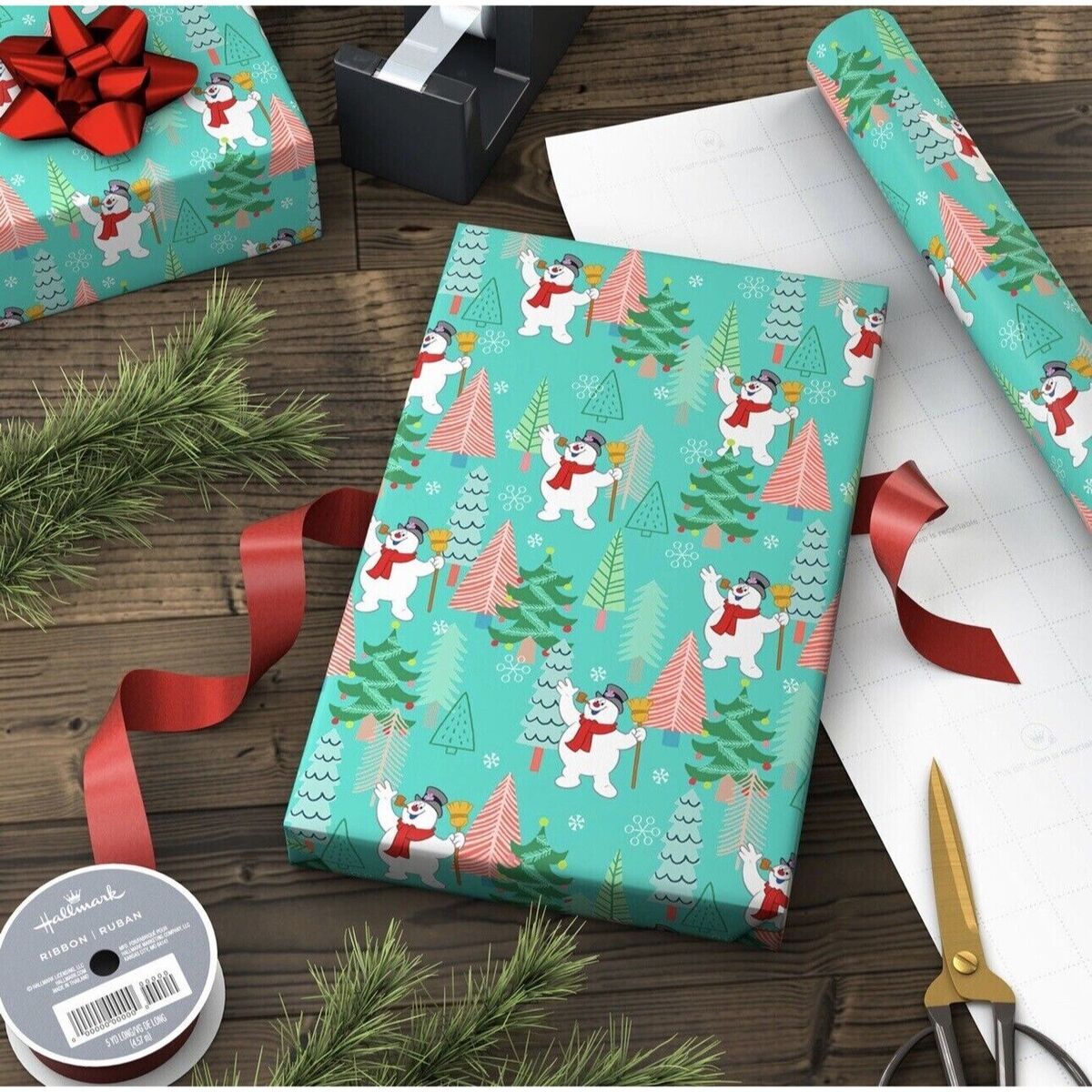 Hallmark Wrapping Paper Christmas Frosty The Snowman Jumbo Roll 70 sq ft  Holiday