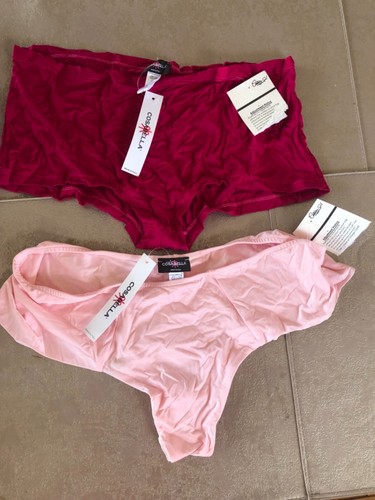 Cosabella Low Rise Hot Panties Grenade & Pink Large 2 Pairs BNWT FREE US S/H