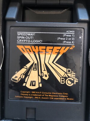 Odyssey 2 Game Speedway Spin-Out Crypto-Logic CIB Boxed 1982