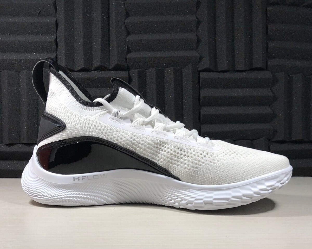 Under Armour Curry 8 FLOW White Black Patent 3024785-111 Men
