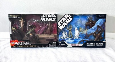 STAR WARS BATTLE PACKS LOT JEDI VS. DARTH SIDIOUS & AMBUSH ON ILUM NEW/SEALED