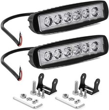 FARETTO BARRA LED PER AUTO 18 Watt 6 LED 12V Luce Fredda 6000°K FARO JEEP 2pz