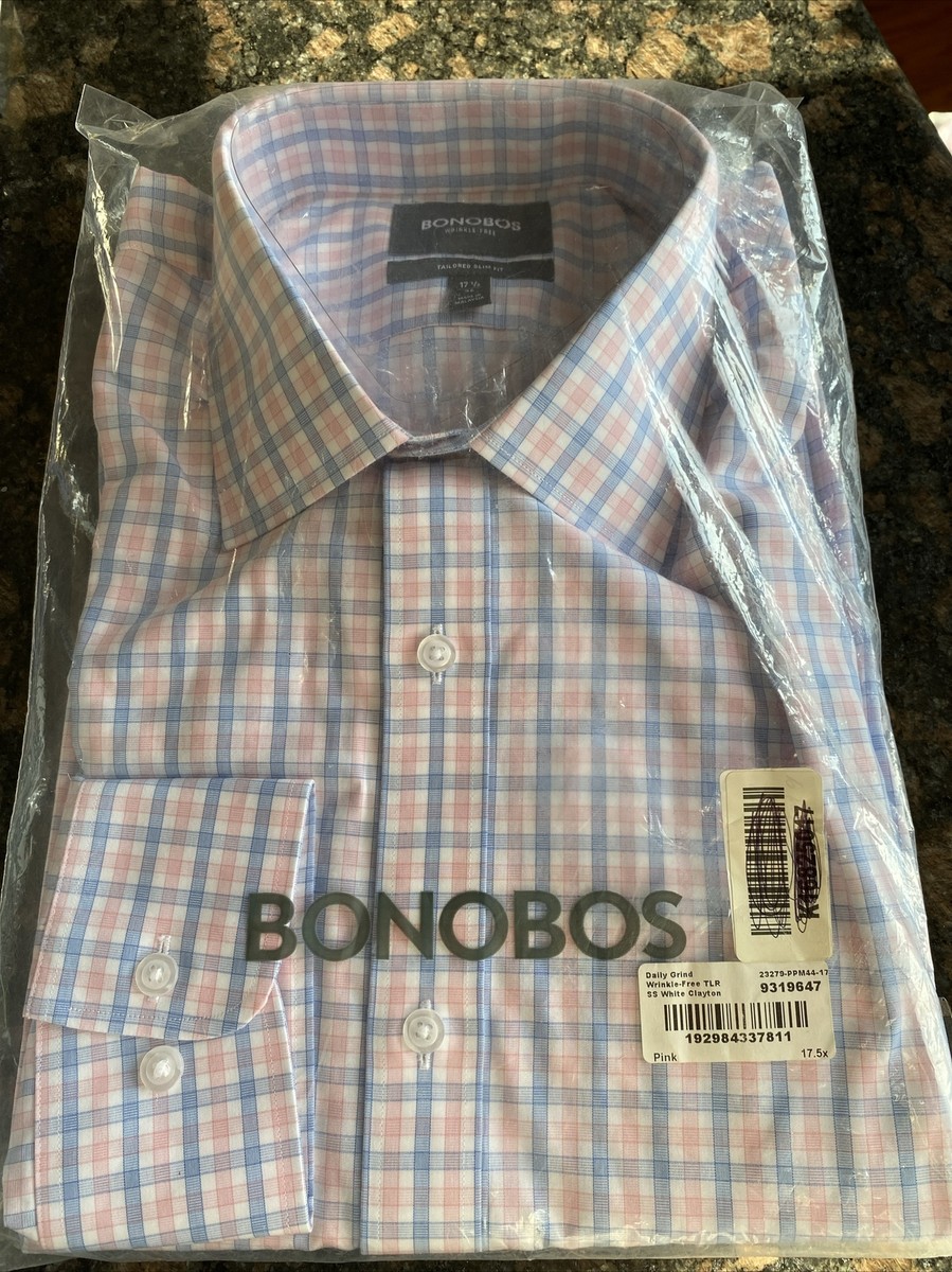 daily grind wrinkle free dress shirt Bonobos Wrinkle Free 17.5x36 Daily Grind Dress Shirt Slim Tailored Fit Td4