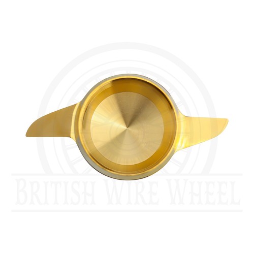 Gold KO Spinner Caps with Zenith Gold Lowrider Wire Wheel Chip Emblems, Set of 4 - Picture 23 of 60