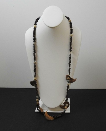 Vintage Multiple Seeds Brown Tones Necklace No Clasp Drop About 18" G33 - Picture 3 of 12