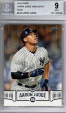 2018 Topps Aaron Judge Highlights GOLD /50 AJ6 AARON JUDGE BGS 9