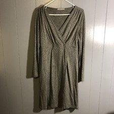 Athleta Faux Wrap Dress Women's Medium Gray 3/4 Sleeve 