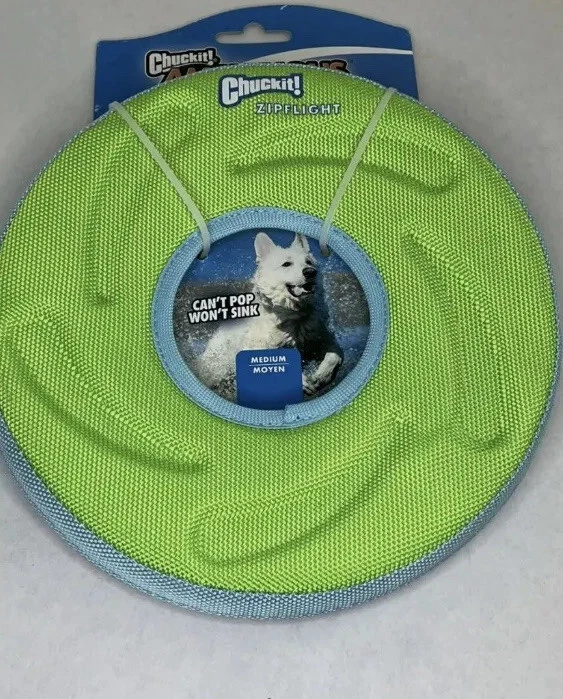 Chuckit! Disco volador anfibio con cremallera para perro de vuelo, naranja mediano 8", no estalla ni se hunde Foto 2 de 4