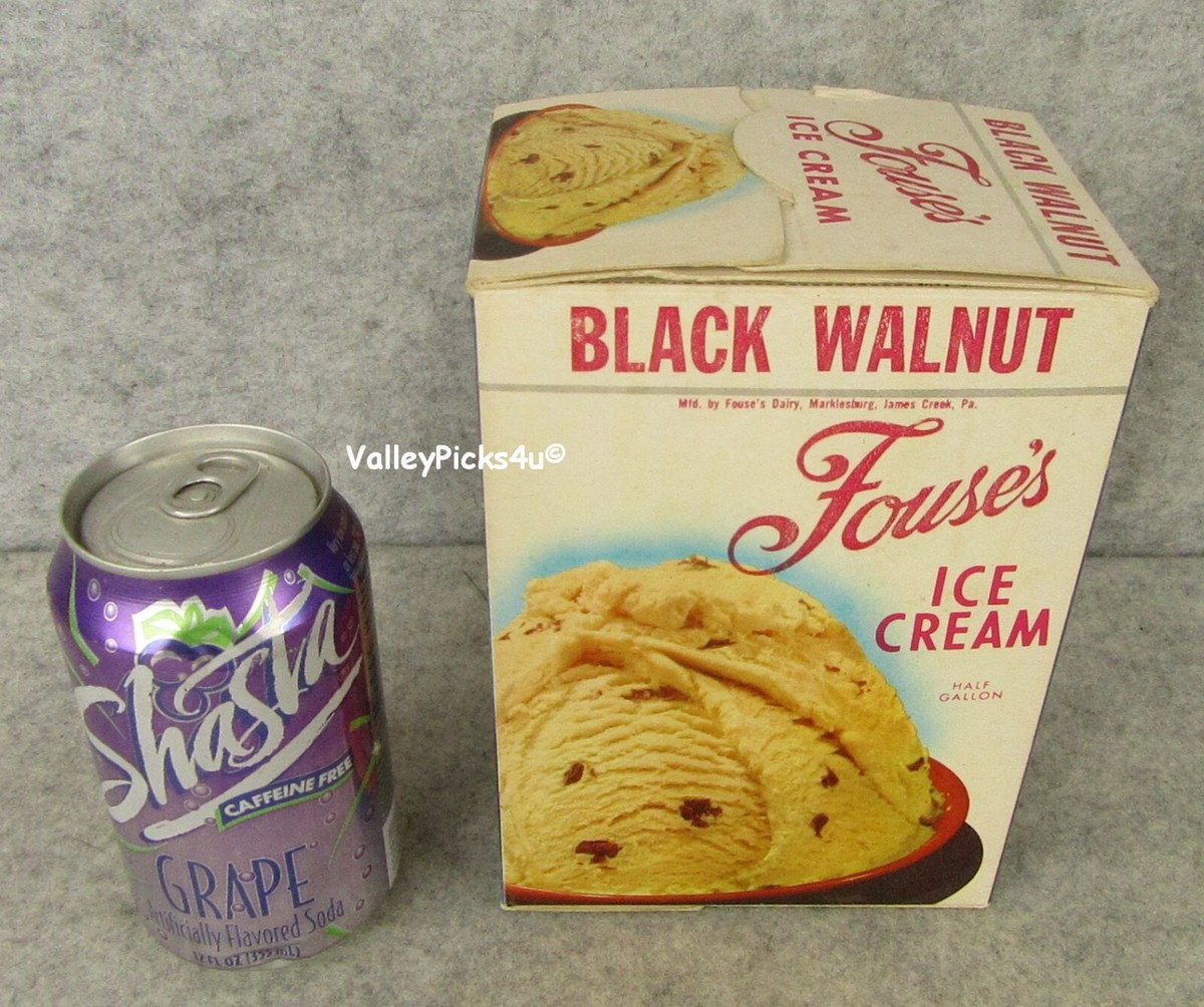Vintage 1968 Fouse's Black Walnut Advertising Cardboard Ice Cream