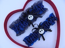New Navy Royal Black Nightmare Before Christmas Jack Skellington Wedding Garter