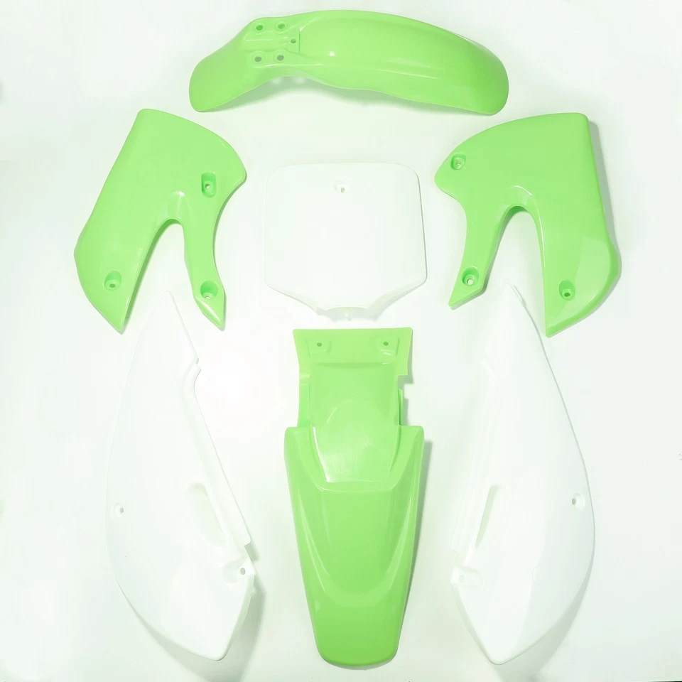 Guardabarros + asiento + tanque de combustible de plástico verde para Kawasaki KLX110 KX65 Suzuki DRZ110 RM65 Foto 3 de 4