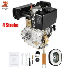 418CC Heavy Duty 4 Stroke 10HP Diesel Engine Single Cylinder 1" Shaft Air-Cooled