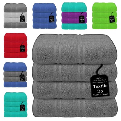 4 x Large Jumbo Bath Sheet Towels 100% Egyptian Cotton Bath Sheets Big Towels 