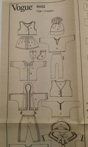 VOGUE Craft Doll Collection pattern 9442 Uncut NOS 18" Very Easy by Linda Carr - Picture 6 of 7