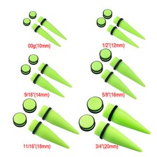 24PCS Ear Stretching 00G-20mm Acrylic Tapers Plugs Expander Piercing Jewelry Set